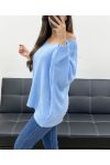 PULLOVER ETOILE PE0317 BLEU CIEL