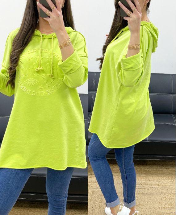 VINTAGE ORIGINAL HOODIE PE0258 LIME GREEN