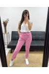 BROEK MET GESMOKTE RIEM PE0291 ROZE