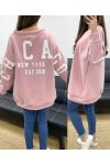 CHICAGO OVERSIZE-SWEATSHIRT AUS FLEECE PE0360 PINK