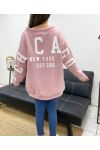 CHICAGO OVERSIZE-SWEATSHIRT AUS FLEECE PE0360 PINK