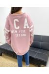 CHICAGO OVERSIZE-SWEATSHIRT AUS FLEECE PE0360 PINK