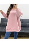 CHICAGO OVERSIZE-SWEATSHIRT AUS FLEECE PE0360 PINK