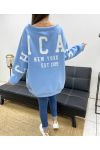 CHICAGO PE0360 OVERSIZED SWEATSHIRT SKY BLUE