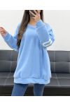 CHICAGO PE0360 OVERSIZE-SWEATSHIRT HIMMELBLAU