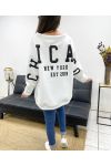 CHICAGO OVERSIZED FLEECE SWEATSHIRT PE0360 WEISS