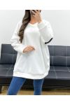 SWEAT MOLLETON OVERSIZE CHICAGO PE0360 BLANC