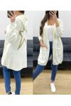 GILET A CAPUCHE DOS ETOILE PE0324 BLANC