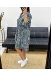 OVERSIZED CAMOUFLAGE SHIRT DRESS PE0373 BLUE