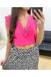 LACE TOP PE0237 FUSHIA