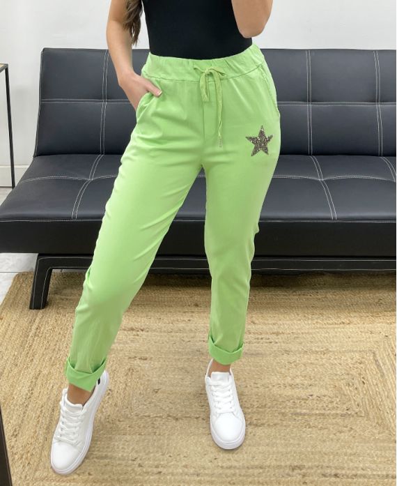 PANTALON ETOILE PE0267 VERT ANIS