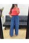 BLUSE AUS BAUMWOLLGAZE MIT TASCHE PE0457 CORAL