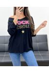 LOOSE LEGGERO ROCK N ROLL SWEATER PE0206 NERO