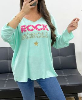 LOCKERER LEICHTER ROCK N ROLL PULLOVER PE0206 PASTELLGRÜN