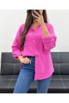 POCKET COTTON GAUZE SHIRT PE0193 FUSHIA