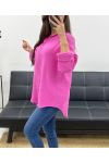 POCKET COTTON GAUZE SHIRT PE0193 FUSHIA