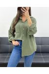 CAMICIA CON TASCHINO IN GARZA DI COTONE PE0193 KHAKI