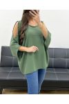 OVERSIZED TOP MET STUDS KRALEN PE0249 KHAKI