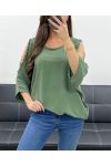 TOP OVERSIZE CON TACHUELAS CON CUENTAS PE0249 CAQUI