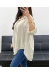 CAMICIA OVERSIZE IN GARZA DI COTONE PE0407 BEIGE