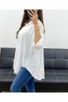 CAMICIA OVERSIZE IN GARZA DI COTONE PE0407 BIANCA