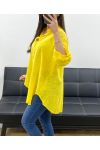 CAMICIA OVERSIZE IN GARZA DI COTONE PE0407 GIALLO