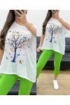 T-SHIRT AMPIA CON STAMPA ALBERO PE0209