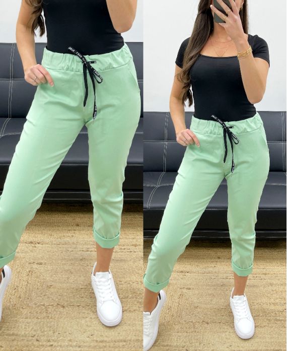 PANTALON PE0339 VERT PASTEL