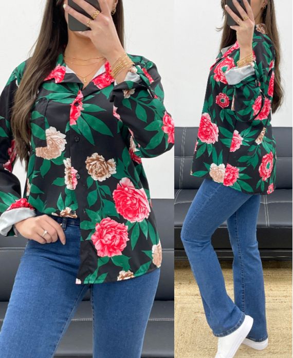 PE0429 CAMISA ESTAMPADA LILA