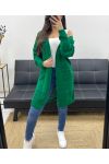 PERFORATED LONG KNIT VEST PE0093 EMERALD