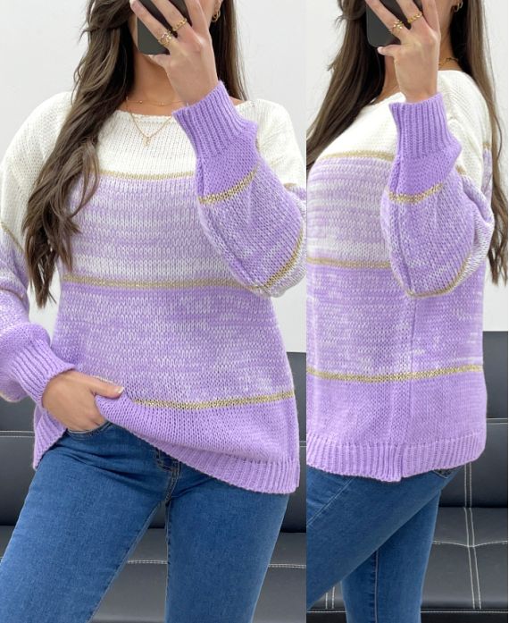 PULLOVER COULEUR dégradée PE0102 LILA