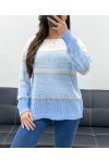 PULLOVER COULEUR dégradée PE0102 BLEU