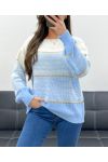 PULLOVER COULEUR dégradée PE0102 BLEU