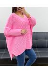 PE0117 MAGLIONE ROSA IN MAGLIA GROSSA