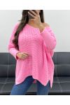 PE0117 MAGLIONE ROSA IN MAGLIA GROSSA