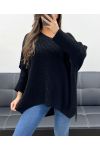 PE0117 GROBSTRICKPULLOVER SCHWARZ