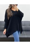 PE0117 GROBSTRICKPULLOVER SCHWARZ