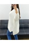 PE0117 WHITE CHUNKY KNIT SWEATER