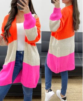 MULTICOLOR MOHAIR VEST PE0112 ORANGE