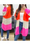 MULTICOLOR MOHAIR VEST PE0112 ORANGE