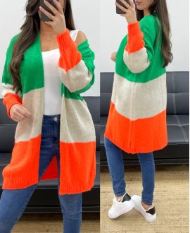 MULTICOLOR MOHAIR VEST PE0112 GREEN