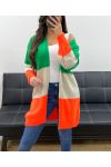 MULTICOLOR MOHAIR VEST PE0112 GROEN