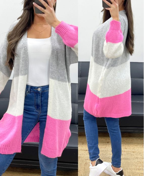 MULTICOLOR MOHAIR VEST PE0112 GREY