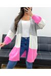 GILET IN MOHAIR MULTICOLOR PE0112 GRIGIO