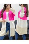 GILET IN MOHAIR MULTICOLOR PE0112 FUCSIA