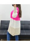 GILET IN MOHAIR MULTICOLOR PE0112 FUCSIA