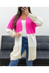 GILET IN MOHAIR MULTICOLOR PE0112 FUCSIA