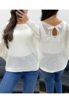 PULL DOS NOEUDS RUBAN PE0122 BLANC