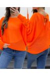 SWEATER BACK BOWS RIBBON PE0122 FLUORESCENT ORANGE