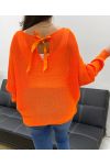 MAGLIONE RETRO FIOCCHI NASTRO PE0122 ARANCIO FLUO